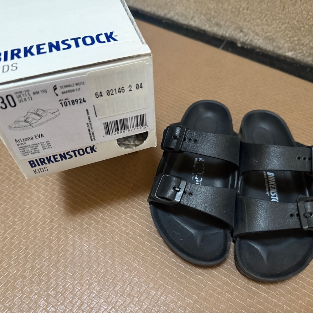 Birkenstock Black Arizona EVA Kids Sandals
